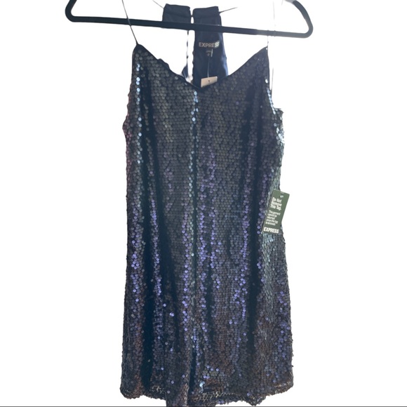 Express sequence dark blue dress size m NWT - Picture 6 of 9